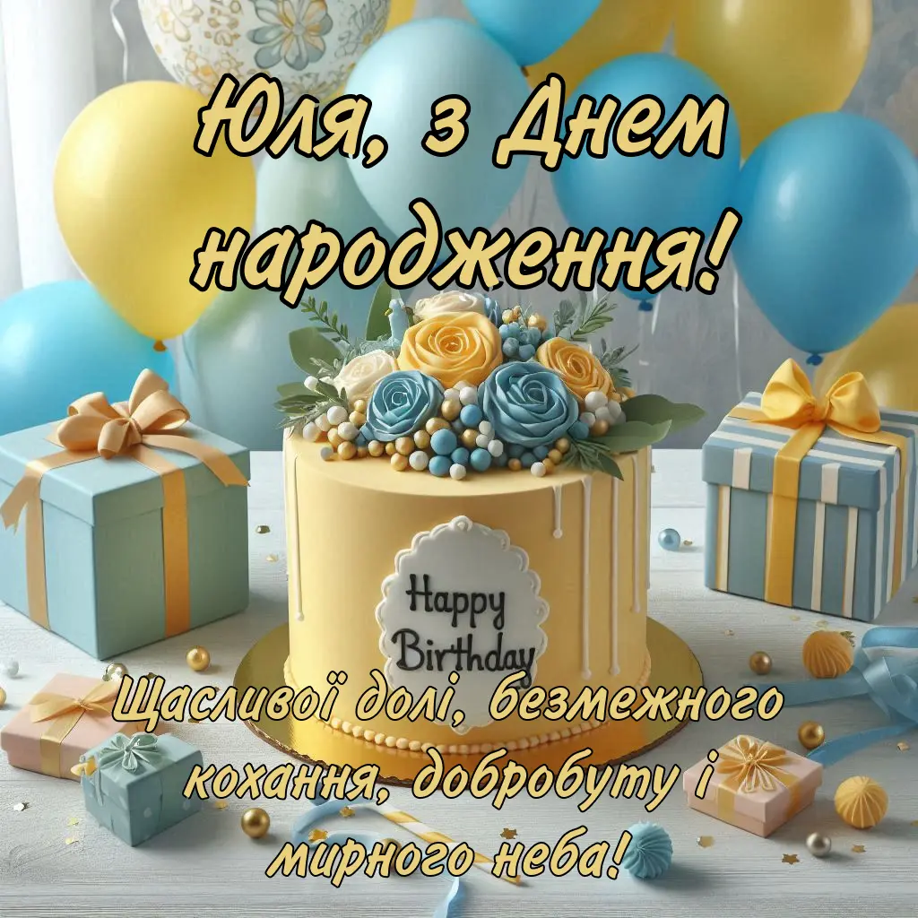 веселі привітання Юлії з днем народження
