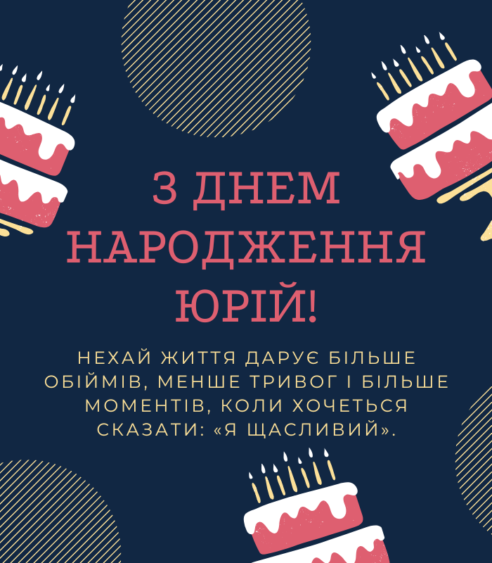 душевні привітання з днем народження Юрій прикольні