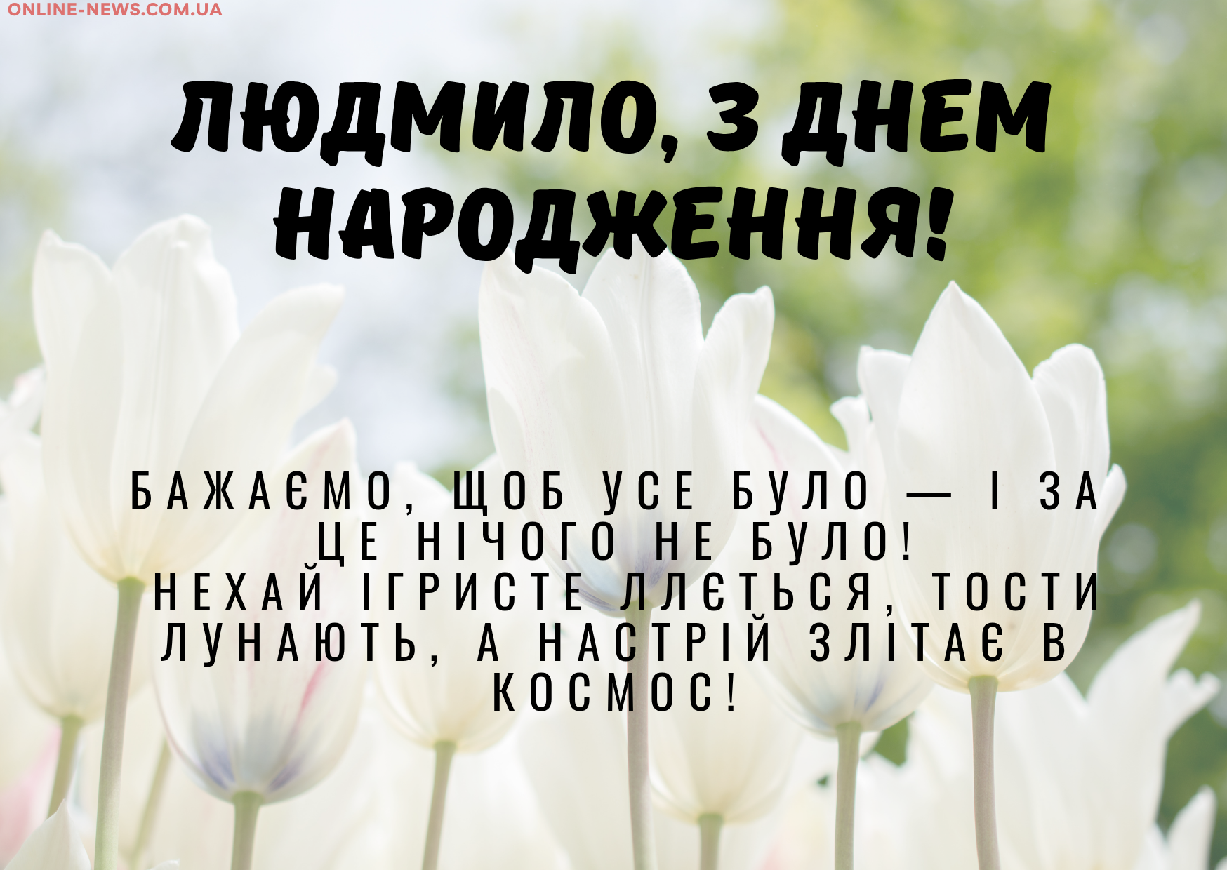 веселі привітання з днем народження Людмила